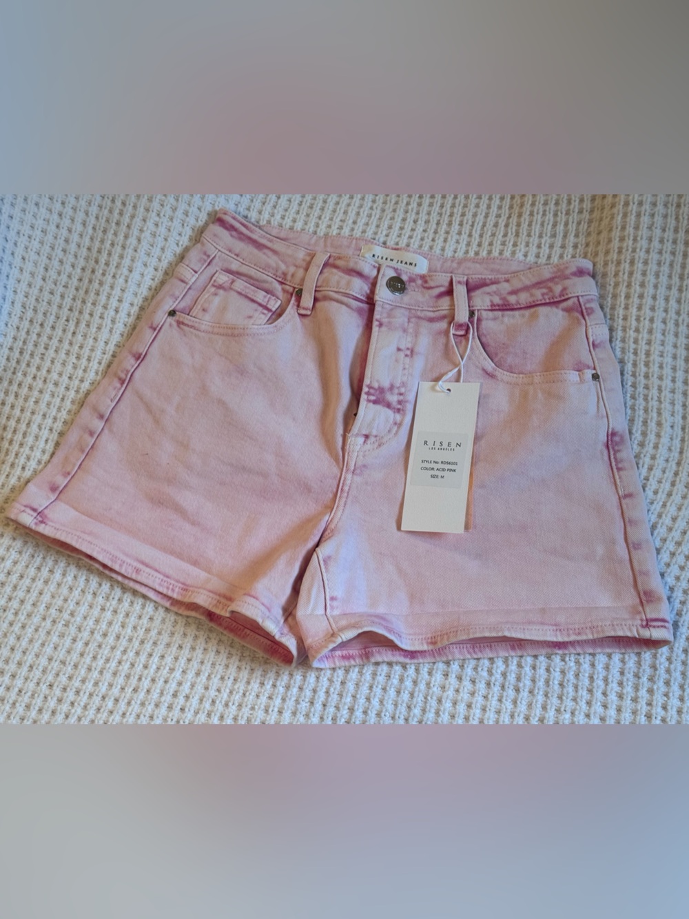Ksenia Pink High-Rise Denim Shorts